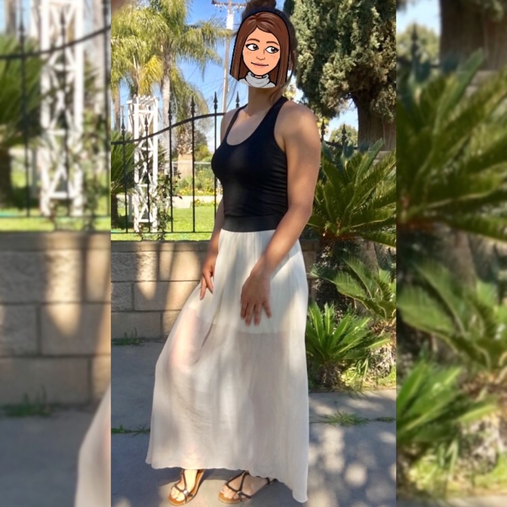 Beige Sheer Gypsy Skirt